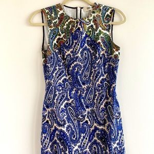 Blue paisley size 2 Diane von Furstenberg pencil midi dress